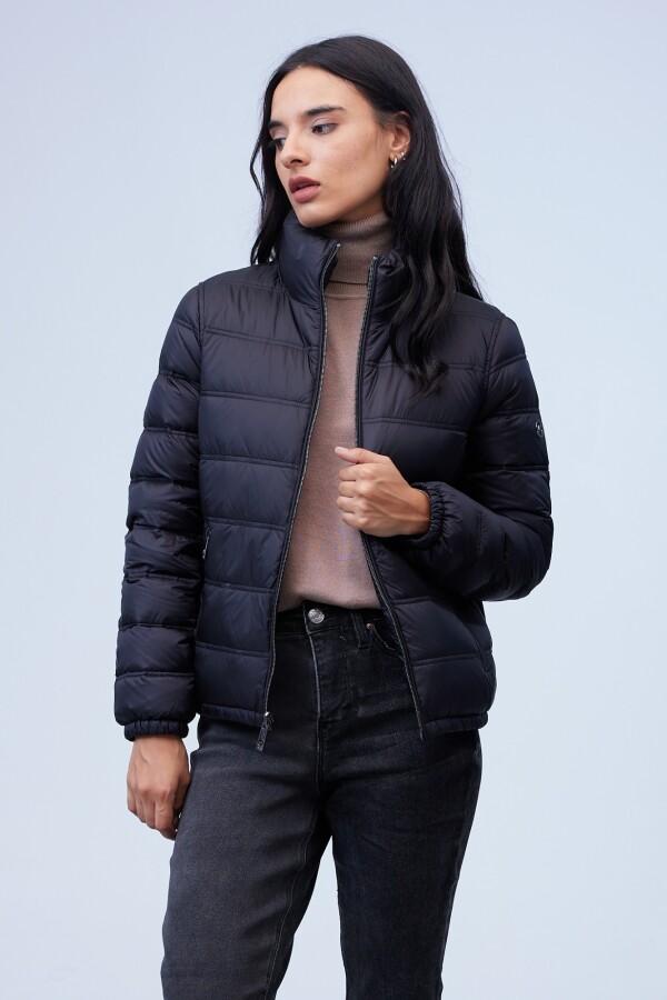 Campera Plumas Reversible NEGRO