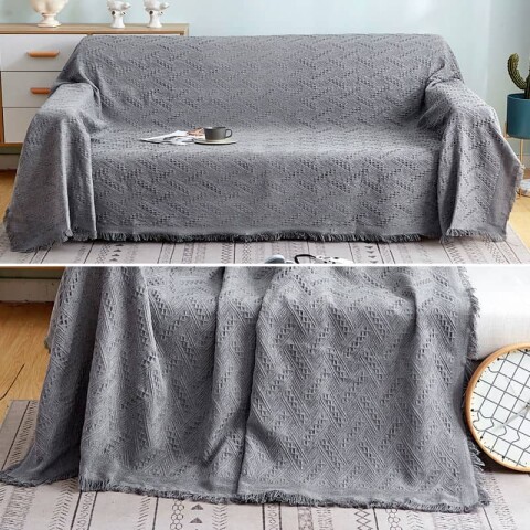 Manta para sillón y cama 130x180cm gris