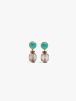 Pendientes Con Piedra Y Cuenta De Vidrio multicolor