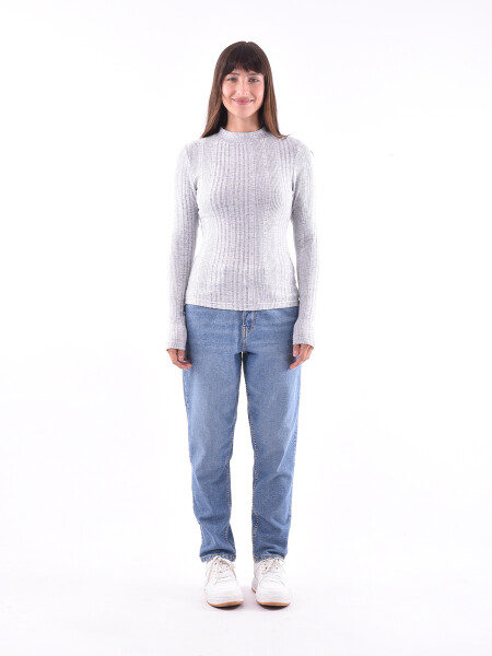 POLERA BROLLA GRIS MELANGE C
