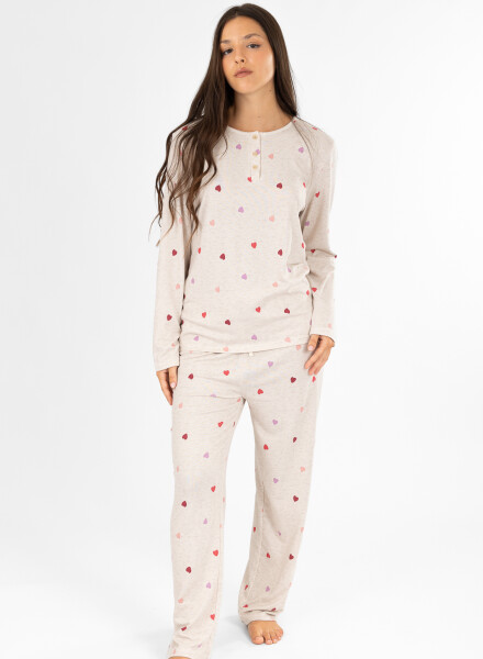 Pijama waffle needle Marfil
