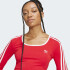 Remera Adidas Adicolor 3 Rayas Crop Rojo