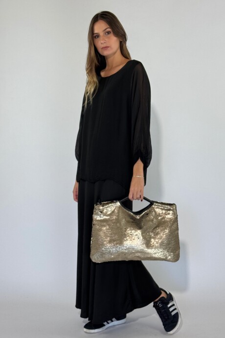 CARTERA SIA Dorado Y Negro