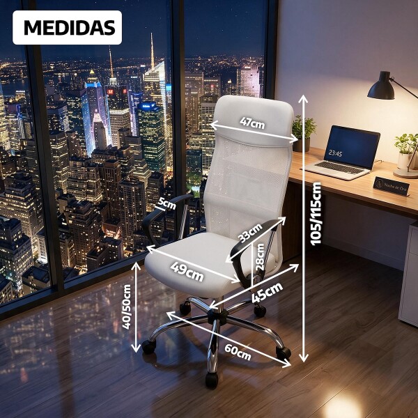 Silla de escritorio Oficina Sillon Ejecutiva Ergonomica giratoria Tela Mesh IMBACK Color Blanco Silla de escritorio Oficina Sillon Ejecutiva Ergonomica giratoria Tela Mesh IMBACK Color Blanco