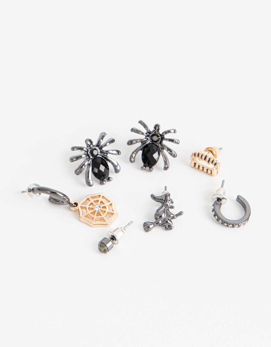 Set De Aros Halloween - Combinacion Multicolor 