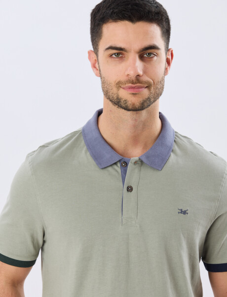 REMERA POLO LISA JERSEY Pistacho