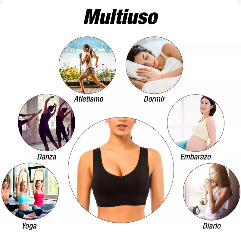 Soutien Top Deportivo Negro Talla XS-S