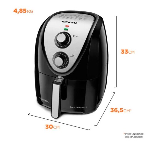 Freidora Electrica Mondial Air Fry 5 litros negro/inox AFN-50 Freidora Electrica Mondial Air Fry 5 litros negro/inox AFN-50
