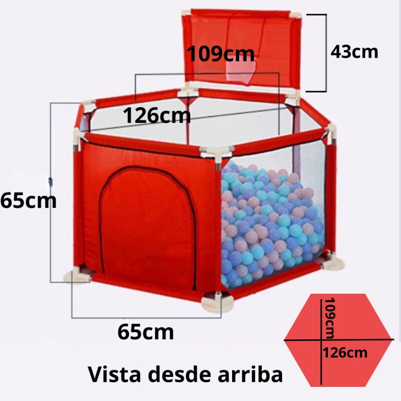 Corral Seguridad Bebe Infantil Corralito Plegable Juego Aro Color rojo