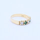 Anillo medio sin fin oro 18k amarillo con brillantes y esmeraldas engarce 4 puntas. Anillo medio sin fin oro 18k amarillo con brillantes y esmeraldas engarce 4 puntas.