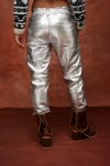 Leather Babucha Plateado