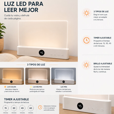 Panel lámpara LED de lectura Blanco