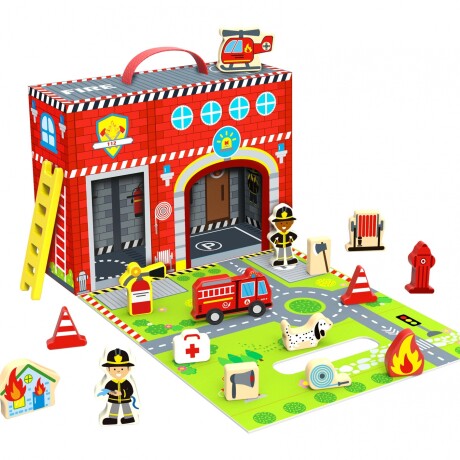 TOOKY TOY FIRE STATION BOX TOOKY TOY FIRE STATION BOX