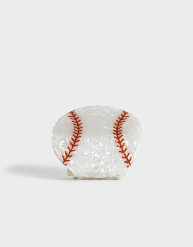 Broche Especiales Broche Acrílico Béisbol - Blanco Crudo