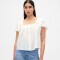 SS LACE INSERT BTN FRONT TOP NEW OFF WHITE
