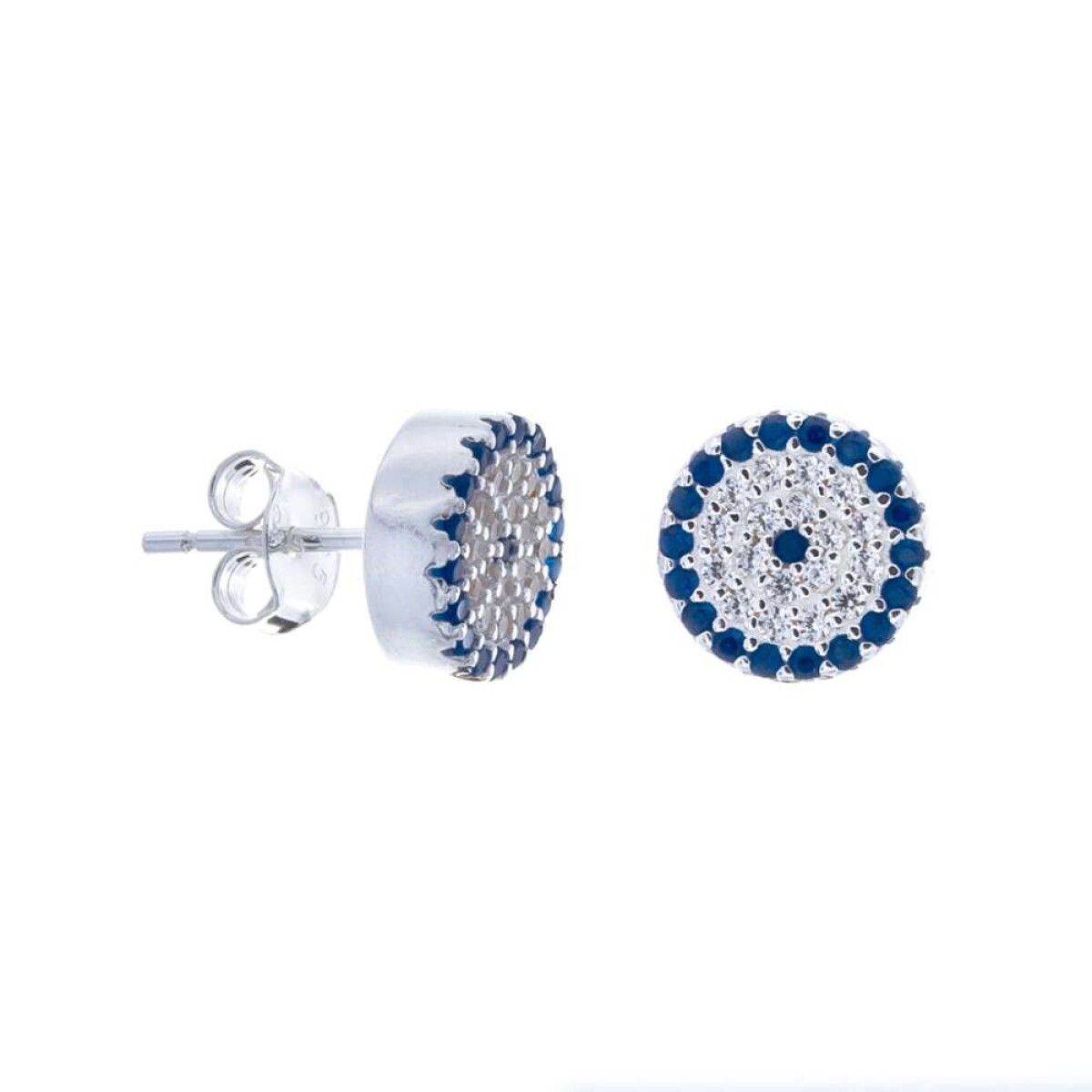 Par De Caravanas De Plata 925 Con Circonias - Linea Nazar 