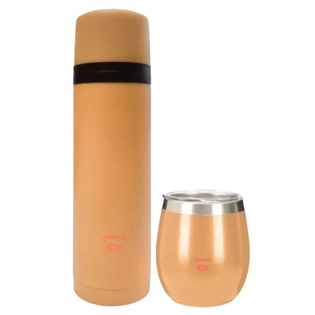 Set Termo Río 500ml + Mate Acero Inoxidable SALMON
