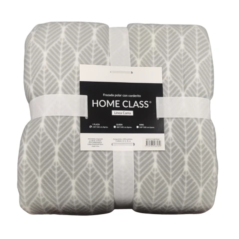 Frazada Corderito King Size Home Class 240 x 260 cm ARABESCO GRIS