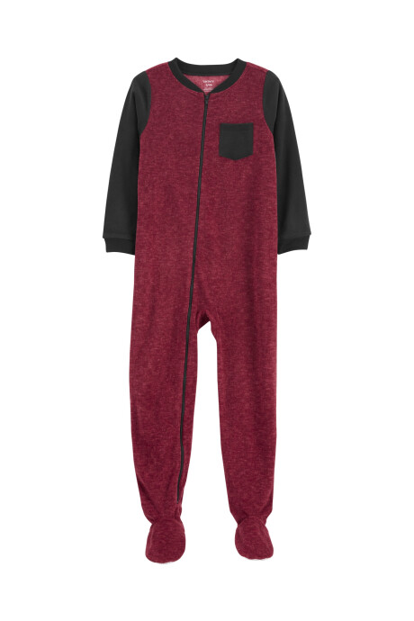 Pijama una pieza de micropolar con pie diseño bloques de color Sin color