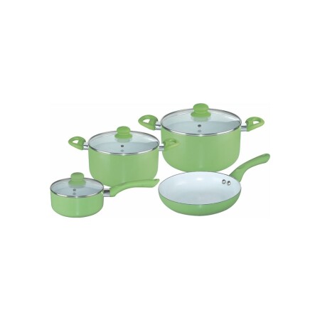 BATERIA OLLAS DE COCINA "CUORI" VERDE 7 PIEZAS BATERIA OLLAS DE COCINA "CUORI" VERDE 7 PIEZAS