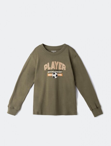CAMISETA MANGA LARGA INFANTIL CON ESTAMPA VERDE