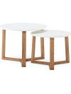 Mesas nido SVENSTRUP Ø60/50 blanco/roble Mesas nido SVENSTRUP Ø60/50 blanco/roble