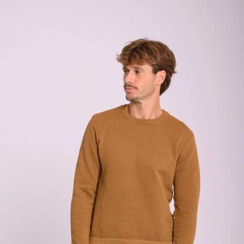 Buzo Hombre E/Base Tejido Canva S-XXL Tostado