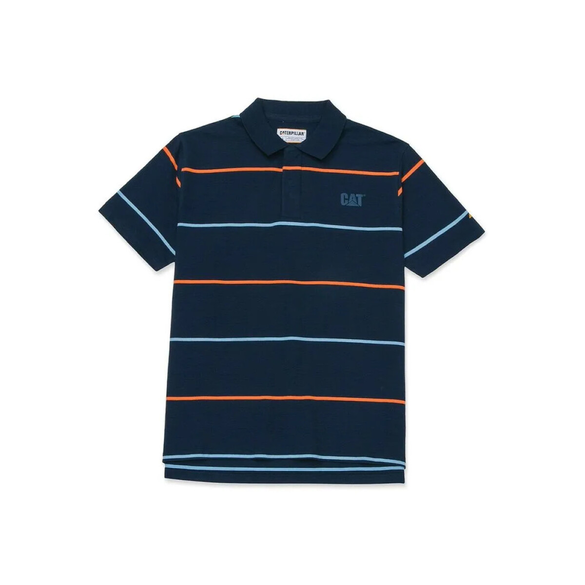 CAT LOGO PIQUE POLO RAYAS GRIS - 0 