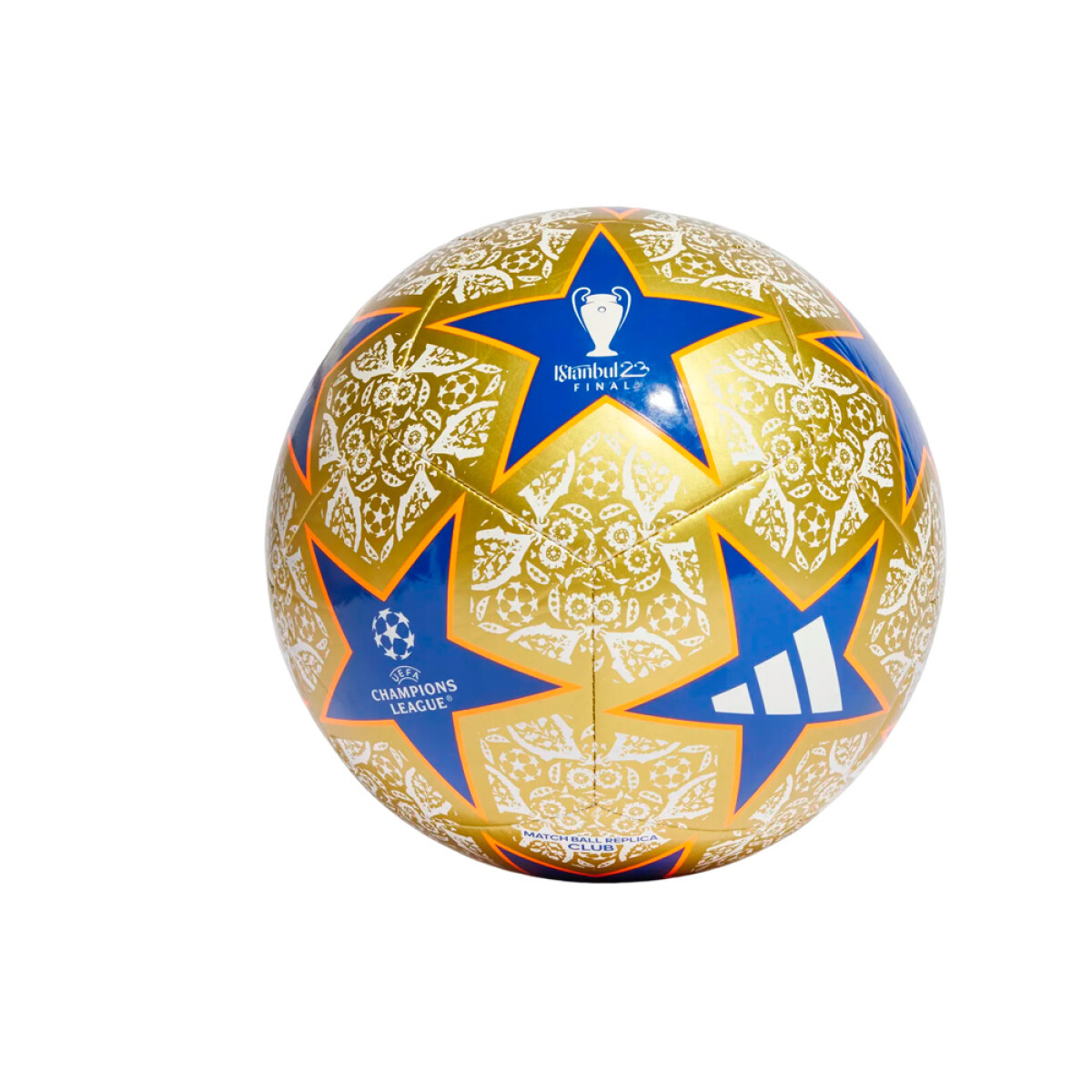 PELOTA adidas UCL CLUB ISTANBUL BALL - gold met./white/team royal blue/solar orange 