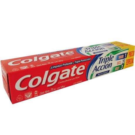 CREMA DENTAL COLGATE TRIPLE ACCION 180 GR CREMA DENTAL COLGATE TRIPLE ACCION 180 GR