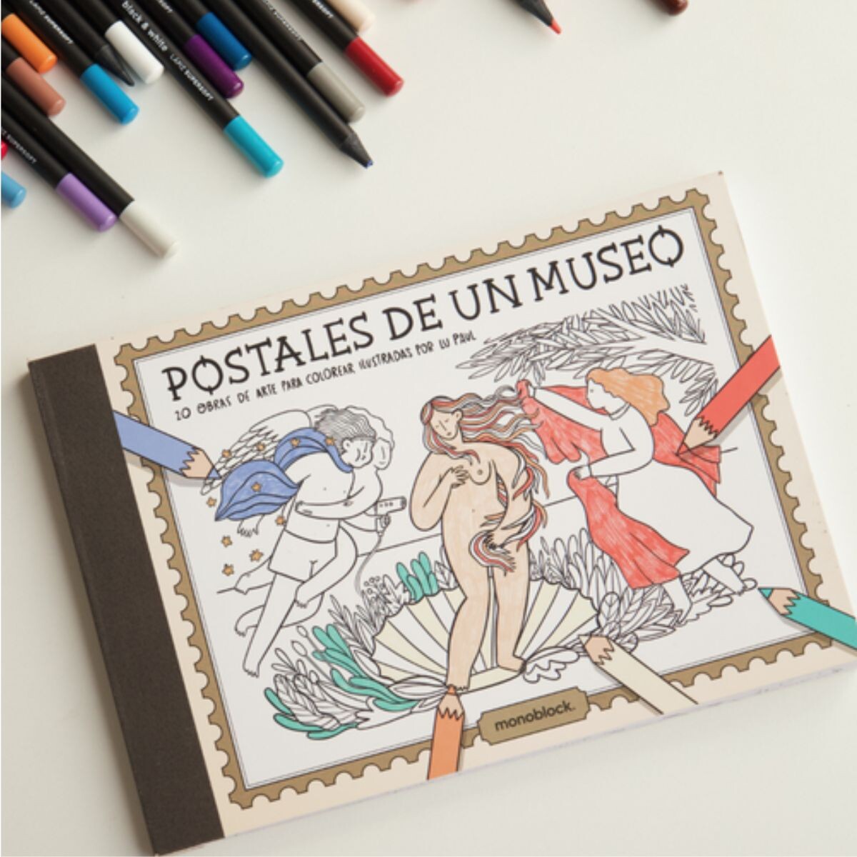 Block de 20 Postales para colorear Obra de Arte 