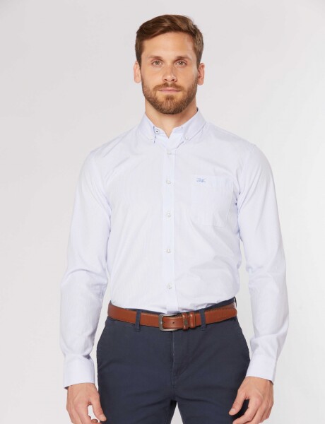 CAMISA RAYADA Celeste