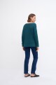 Sweater con bolsillo verde petroleo