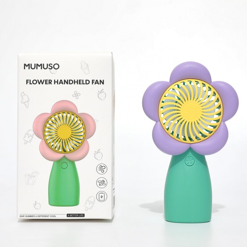 VENTILADOR DE MANO FLOR VIOLETA VENTILADOR DE MANO FLOR VIOLETA
