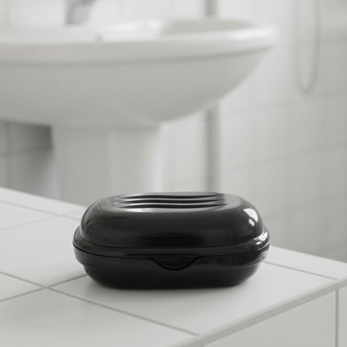 Jabonera plástica - NEGRO 