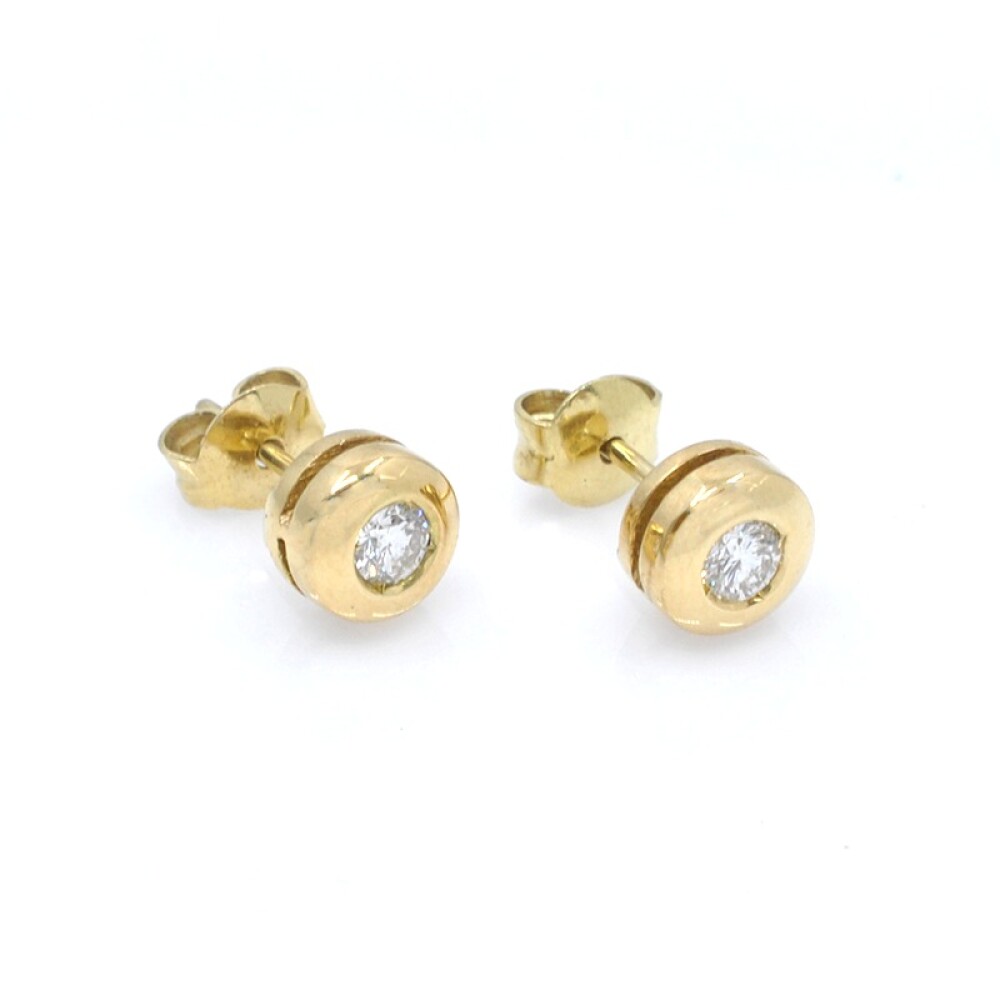 Caravanas oro 18k y brillantes Caravanas oro 18k y brillantes