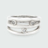 Anillo MOON triple de plata 925 con brillantes Anillo MOON triple de plata 925 con brillantes