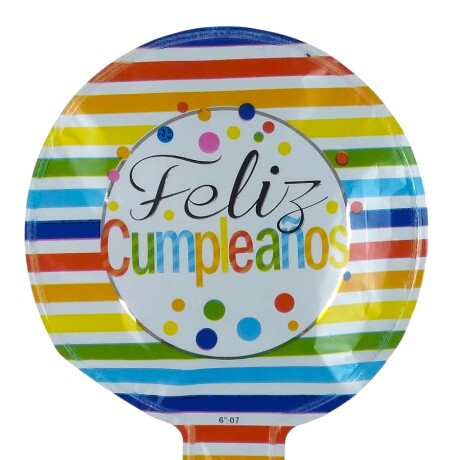 Globo Mini Metalizado Feliz cumpleaños rayas colorido Globo Mini Metalizado Feliz cumpleaños rayas colorido
