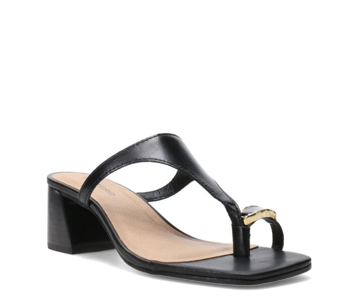 Sandalias de Mujer Bottero Taco Y Aplique Negro