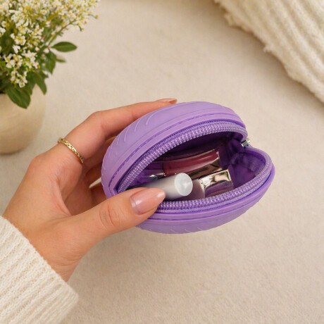 Monedero silicona con colgante Violeta
