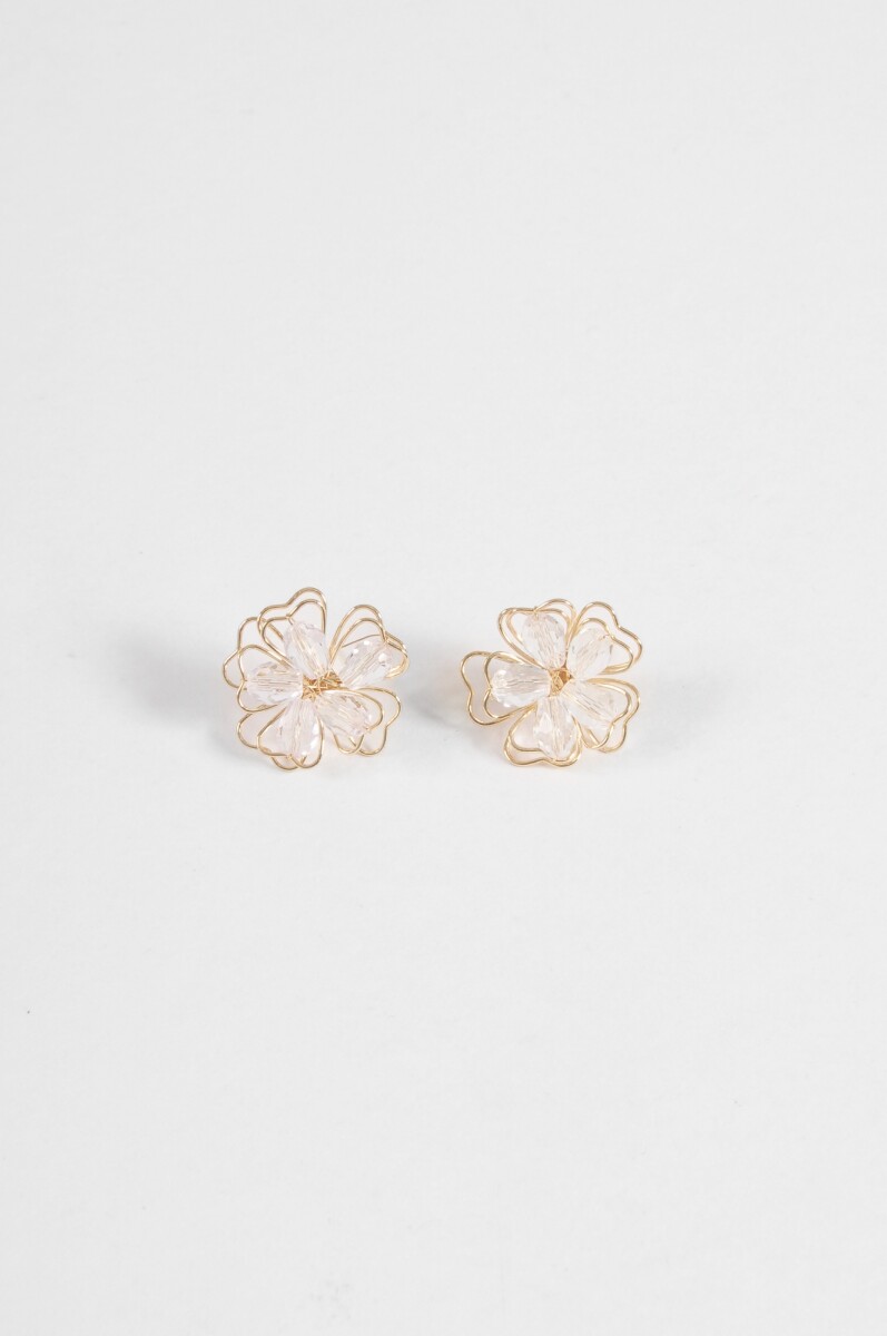 Caravanas flor cristal - dorado 