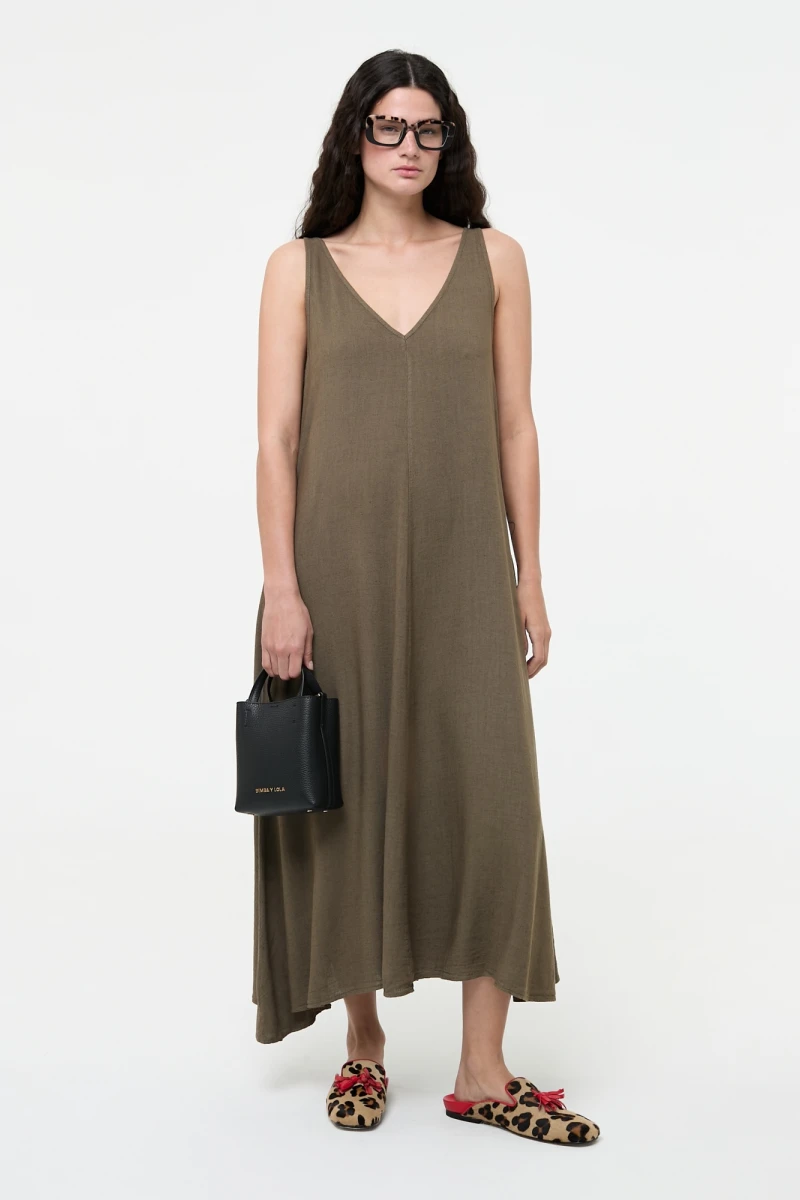 VESTIDO SUELTO Verde Militar