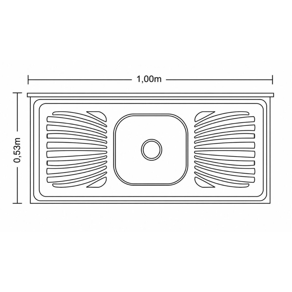 Mesada con pileta simple de acero inox 100 cm con Válvula Mesada Con Pileta Simple De Acero Inox 100 Cm Con Válvula