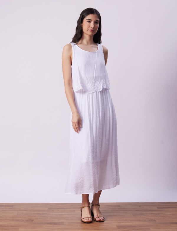 Vestido Maxi Capas BLANCO