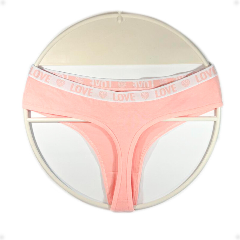 Tanga Colaless Love De Algodón Rosa