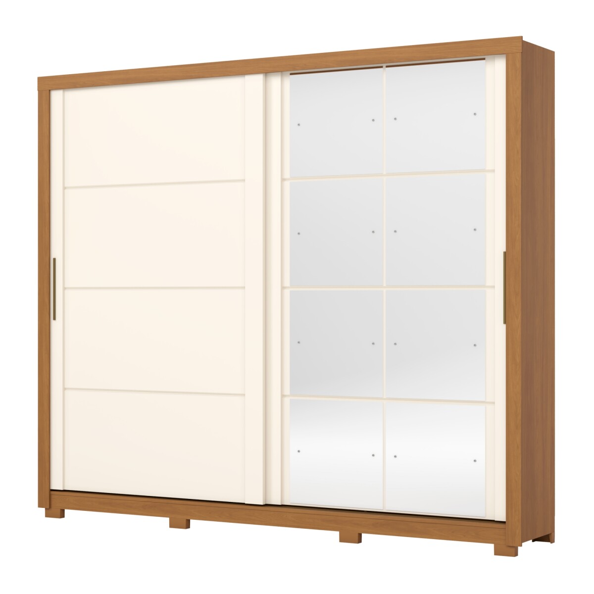 ROPERO PALACE 2 PUERTAS 4 CAJONES INTERNOS 2 ESPEJOS GUARDARROPA CLOSET ARMARIO - OFF WHITE 