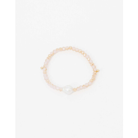 Pulsera Elástica Beads Y Metal Dorado