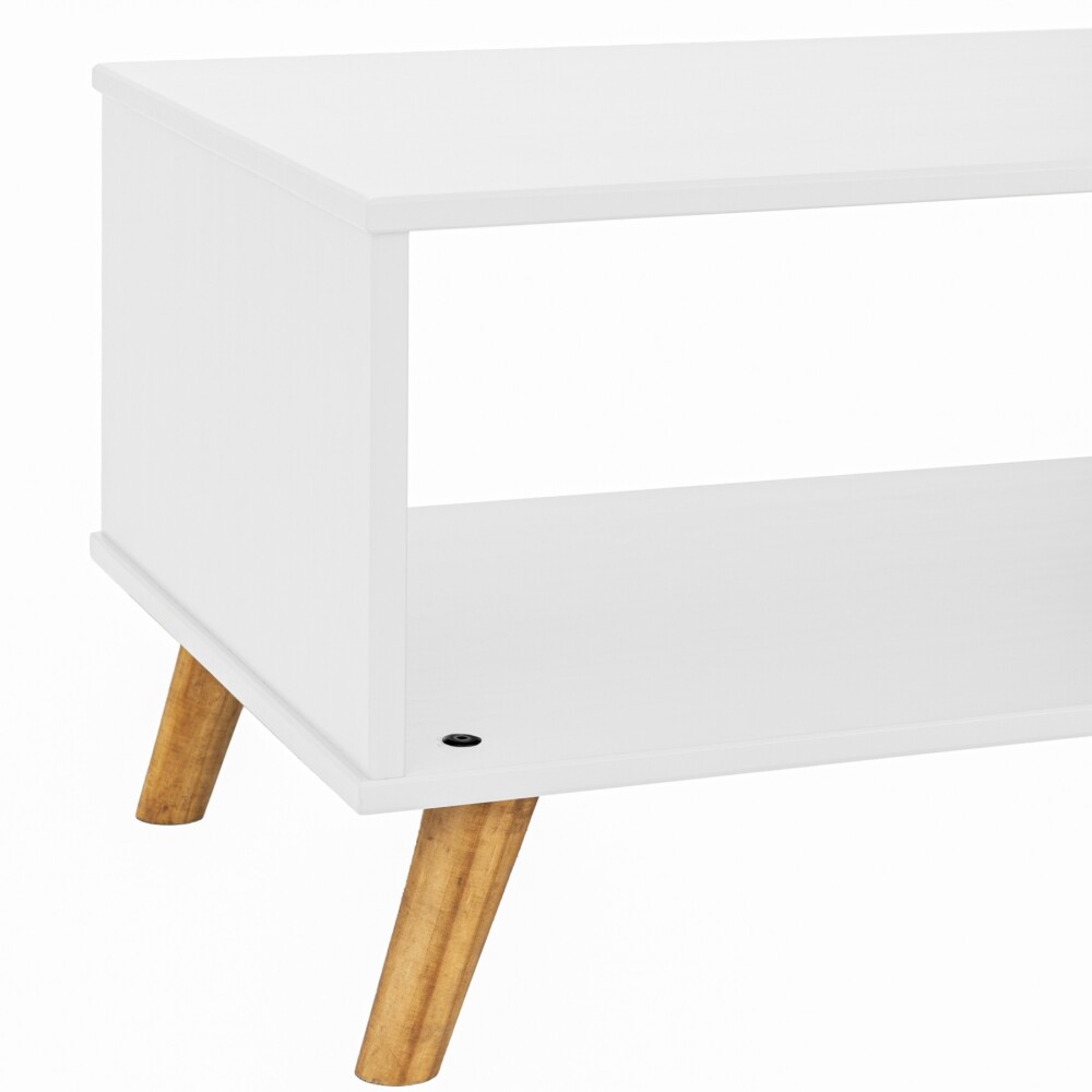 Mesa De Living Minimalista - Madera Maciza - Linea Dublin - Blanca Mesa De Living Minimalista - Madera Maciza - Linea Dublin - Blanca