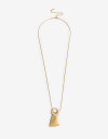 Collares Largos Piedra Collar Largo Metal Y Piedra - Dorado Oro Cepillado Mate