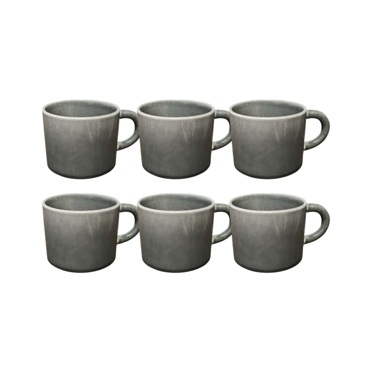 Set x6 tazas rústicas gris 